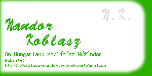 nandor koblasz business card
